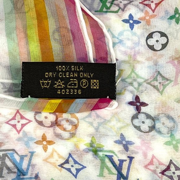 Louis Vuitton x Takashi Murakami Multicolor Monogram Silk Scarf - Picture 11 of 15